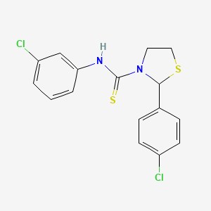 N-(3-chlorophenyl)-2-(4-chlorophenyl)-1,3-thiazolidine-3-carbothioamide