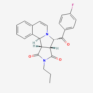 molecular formula C24H21FN2O3 B11086015 (1S,11S,12R,16S)-11-(4-fluorobenzoyl)-14-propyl-10,14-diazatetracyclo[8.6.0.02,7.012,16]hexadeca-2,4,6,8-tetraene-13,15-dione 