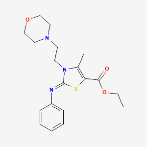 molecular formula C19H25N3O3S B11086025 ethyl (2Z)-4-methyl-3-[2-(morpholin-4-yl)ethyl]-2-(phenylimino)-2,3-dihydro-1,3-thiazole-5-carboxylate 