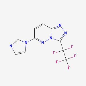 molecular formula C10H5F5N6 B11086053 6-(1H-imidazol-1-yl)-3-(pentafluoroethyl)[1,2,4]triazolo[4,3-b]pyridazine 