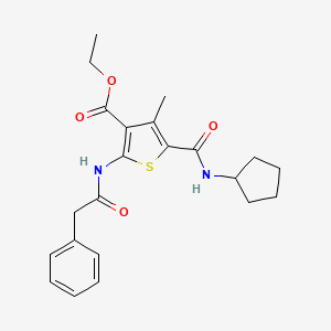 Ethyl 5-(cyclopentylcarbamoyl)-4-methyl-2-[(phenylacetyl)amino]thiophene-3-carboxylate