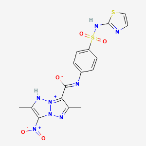 molecular formula C16H14N8O5S2 B11086061 2,6-dimethyl-3-nitro-N-[4-(1,3-thiazol-2-ylsulfamoyl)phenyl]-1H-triazolo[2,1-a]triazol-8-ium-7-carboximidate 