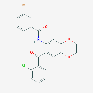 molecular formula C22H15BrClNO4 B11086063 3-bromo-N-{7-[(2-chlorophenyl)carbonyl]-2,3-dihydro-1,4-benzodioxin-6-yl}benzamide 