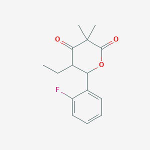 5-Ethyl-6-(2-fluorophenyl)-3,3-dimethyloxane-2,4-dione