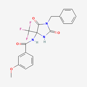 molecular formula C19H16F3N3O4 B11086114 N-[1-benzyl-2,5-dioxo-4-(trifluoromethyl)imidazolidin-4-yl]-3-methoxybenzamide 