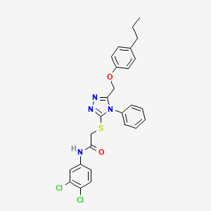 molecular formula C26H24Cl2N4O2S B11086120 N-(3,4-dichlorophenyl)-2-({4-phenyl-5-[(4-propylphenoxy)methyl]-4H-1,2,4-triazol-3-yl}sulfanyl)acetamide CAS No. 539809-68-2