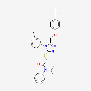 2-{[5-[(4-Tert-butylphenoxy)methyl]-4-(3-methylphenyl)-4H-1,2,4-triazol-3-YL]sulfanyl}-N-isopropyl-N-phenylacetamide