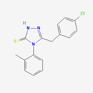 molecular formula C16H14ClN3S B11086152 5-(4-chlorobenzyl)-4-(2-methylphenyl)-2,4-dihydro-3H-1,2,4-triazole-3-thione 