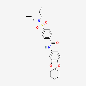 4-(dipropylsulfamoyl)-N-(spiro[1,3-benzodioxole-2,1'-cyclohexan]-5-yl)benzamide