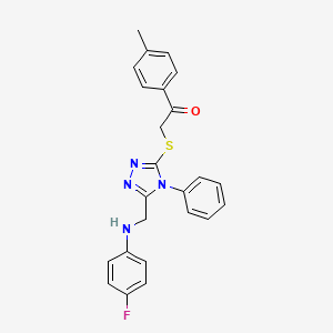 2-[(5-{[(4-fluorophenyl)amino]methyl}-4-phenyl-4H-1,2,4-triazol-3-yl)sulfanyl]-1-(4-methylphenyl)ethanone