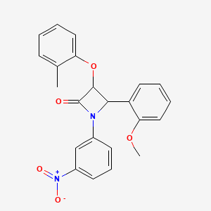 molecular formula C23H20N2O5 B11086196 4-(2-Methoxyphenyl)-3-(2-methylphenoxy)-1-(3-nitrophenyl)azetidin-2-one 