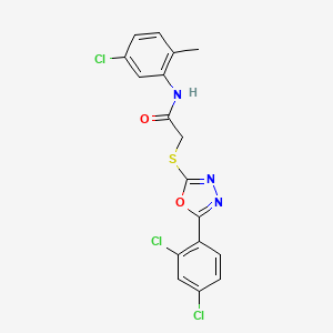 molecular formula C17H12Cl3N3O2S B11086216 N-(5-chloro-2-methylphenyl)-2-{[5-(2,4-dichlorophenyl)-1,3,4-oxadiazol-2-yl]sulfanyl}acetamide 