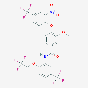 3-methoxy-4-[2-nitro-4-(trifluoromethyl)phenoxy]-N-[2-(2,2,2-trifluoroethoxy)-5-(trifluoromethyl)phenyl]benzamide