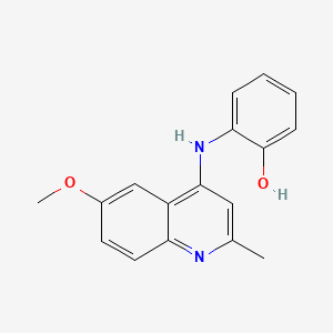 molecular formula C17H16N2O2 B11086228 2-[(6-Methoxy-2-methylquinolin-4-yl)amino]phenol 