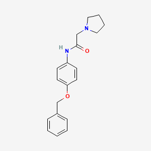 molecular formula C19H22N2O2 B11086268 N-[4-(benzyloxy)phenyl]-2-(pyrrolidin-1-yl)acetamide 