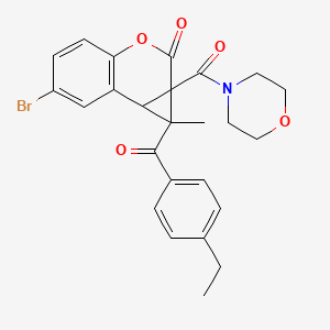 molecular formula C25H24BrNO5 B11086274 6-bromo-1-[(4-ethylphenyl)carbonyl]-1-methyl-1a-(morpholin-4-ylcarbonyl)-1a,7b-dihydrocyclopropa[c]chromen-2(1H)-one 