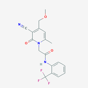 2-[3-cyano-4-(methoxymethyl)-6-methyl-2-oxopyridin-1(2H)-yl]-N-[2-(trifluoromethyl)phenyl]acetamide