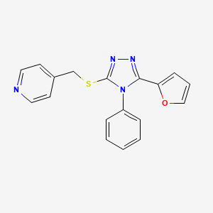 4-(5-Furan-2-yl-4-phenyl-4H-[1,2,4]triazol-3-ylsulfanylmethyl)-pyridine