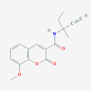 molecular formula C17H17NO4 B11086401 8-methoxy-N-(3-methylpent-1-yn-3-yl)-2-oxo-2H-chromene-3-carboxamide 