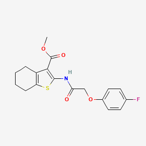 molecular formula C18H18FNO4S B11086408 Methyl 2-{[(4-fluorophenoxy)acetyl]amino}-4,5,6,7-tetrahydro-1-benzothiophene-3-carboxylate 