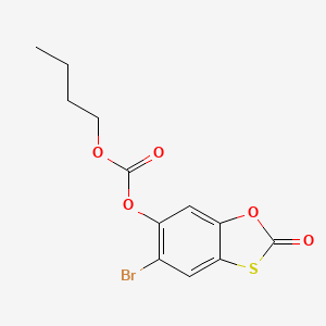 molecular formula C12H11BrO5S B11086427 5-Bromo-2-oxo-1,3-benzoxathiol-6-yl butyl carbonate 