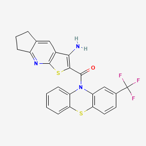 (3-amino-6,7-dihydro-5H-cyclopenta[b]thieno[3,2-e]pyridin-2-yl)[2-(trifluoromethyl)-10H-phenothiazin-10-yl]methanone