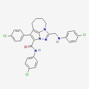 N,4-bis(4-chlorophenyl)-1-{[(4-chlorophenyl)amino]methyl}-5,6,7,8-tetrahydro-2,2a,8a-triazacyclopenta[cd]azulene-3-carboxamide