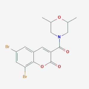 molecular formula C16H15Br2NO4 B11086442 6,8-Dibromo-3-(2,6-dimethylmorpholine-4-carbonyl)-2H-chromen-2-one 