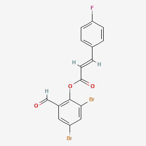 molecular formula C16H9Br2FO3 B11086444 2,4-dibromo-6-formylphenyl (2E)-3-(4-fluorophenyl)prop-2-enoate 