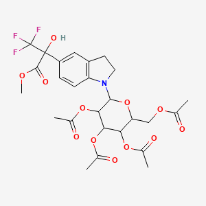 1-(2,3,4,6-tetra-O-acetylhexopyranosyl)-5-(1,1,1-trifluoro-2-hydroxy-3-methoxy-3-oxopropan-2-yl)-2,3-dihydro-1H-indole