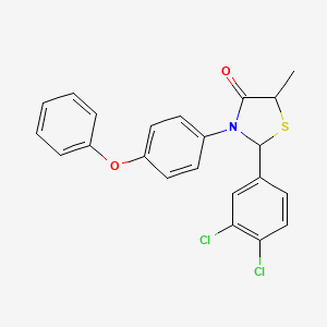 molecular formula C22H17Cl2NO2S B11086484 2-(3,4-Dichlorophenyl)-5-methyl-3-(4-phenoxyphenyl)-1,3-thiazolidin-4-one 