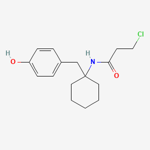 molecular formula C16H22ClNO2 B11086496 3-chloro-N-[1-(4-hydroxybenzyl)cyclohexyl]propanamide 