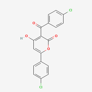 6-(4-chlorophenyl)-3-[(4-chlorophenyl)carbonyl]-4-hydroxy-2H-pyran-2-one