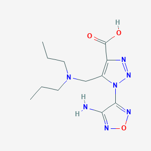 molecular formula C12H19N7O3 B11086556 1-(4-amino-1,2,5-oxadiazol-3-yl)-5-[(dipropylamino)methyl]-1H-1,2,3-triazole-4-carboxylic acid 