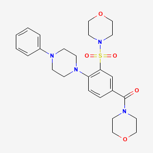 molecular formula C25H32N4O5S B11086564 Morpholin-4-yl[3-(morpholin-4-ylsulfonyl)-4-(4-phenylpiperazin-1-yl)phenyl]methanone 