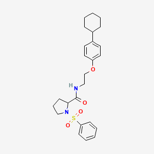 molecular formula C25H32N2O4S B11086569 1-(benzenesulfonyl)-N-[2-(4-cyclohexylphenoxy)ethyl]pyrrolidine-2-carboxamide 