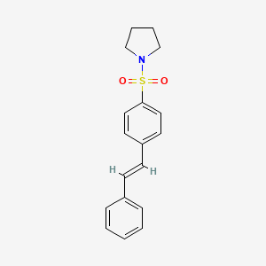 molecular formula C18H19NO2S B11086575 1-({4-[(E)-2-phenylethenyl]phenyl}sulfonyl)pyrrolidine 