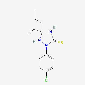 molecular formula C13H18ClN3S B11086589 2-(4-Chlorophenyl)-5-ethyl-5-propyl-1,2,4-triazolidine-3-thione 