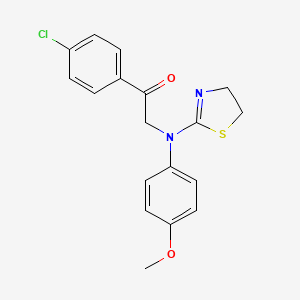 molecular formula C18H17ClN2O2S B11086592 1-(4-Chlorophenyl)-2-[4,5-dihydro-1,3-thiazol-2-yl(4-methoxyphenyl)amino]ethanone 