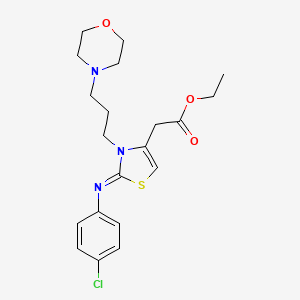 molecular formula C20H26ClN3O3S B11086610 ethyl {(2Z)-2-[(4-chlorophenyl)imino]-3-[3-(morpholin-4-yl)propyl]-2,3-dihydro-1,3-thiazol-4-yl}acetate 