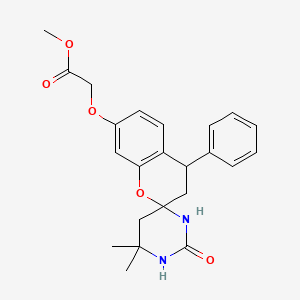 molecular formula C23H26N2O5 B11086617 methyl [(6',6'-dimethyl-2'-oxo-4-phenyl-2',3,3',4,5',6'-hexahydro-1'H-spiro[chromene-2,4'-pyrimidin]-7-yl)oxy]acetate 