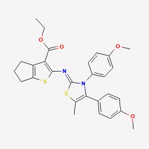 Ethyl 2-{[3,4-bis(4-methoxyphenyl)-5-methyl-1,3-thiazol-2(3H)-yliden]amino}-5,6-dihydro-4H-cyclopenta[B]thiophene-3-carboxylate