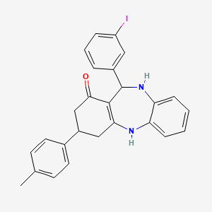 11-(3-iodophenyl)-3-(4-methylphenyl)-2,3,4,5,10,11-hexahydro-1H-dibenzo[b,e][1,4]diazepin-1-one