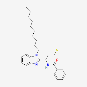 molecular formula C28H39N3OS B11086655 N-[1-(1-decyl-1H-benzimidazol-2-yl)-3-(methylsulfanyl)propyl]benzamide 