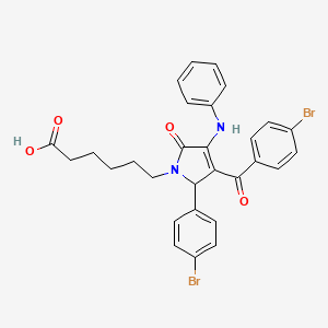 6-[2-(4-bromophenyl)-3-[(4-bromophenyl)carbonyl]-5-oxo-4-(phenylamino)-2,5-dihydro-1H-pyrrol-1-yl]hexanoic acid