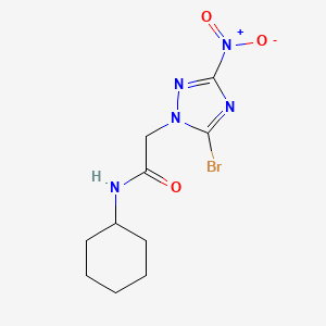 2-(5-bromo-3-nitro-1H-1,2,4-triazol-1-yl)-N-cyclohexylacetamide