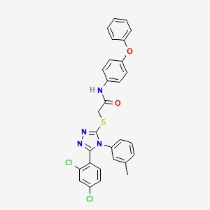 2-{[5-(2,4-dichlorophenyl)-4-(3-methylphenyl)-4H-1,2,4-triazol-3-yl]sulfanyl}-N-(4-phenoxyphenyl)acetamide