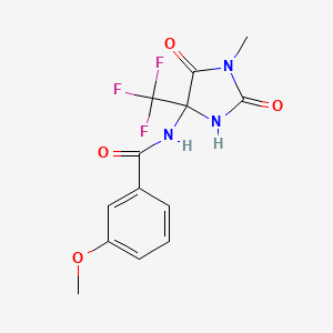 3-methoxy-N-[1-methyl-2,5-dioxo-4-(trifluoromethyl)imidazolidin-4-yl]benzamide