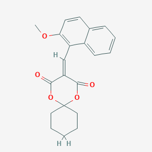 molecular formula C21H20O5 B11086733 3-[(2-Methoxynaphthalen-1-yl)methylidene]-1,5-dioxaspiro[5.5]undecane-2,4-dione 