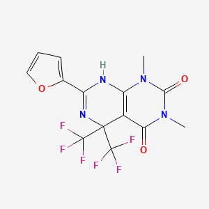 7-Furan-2-yl-1,3-dimethyl-5,5-bis-trifluoromethyl-5,8-dihydro-1H-pyrimido[4,5-d]pyrimidine-2,4-dione